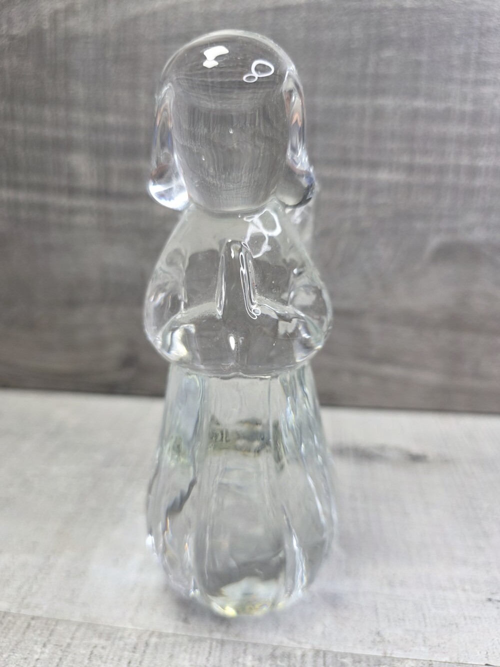 VTG Two’s Company Handblown Solid Clear Glass Praying Angel Figurine 6" g12b